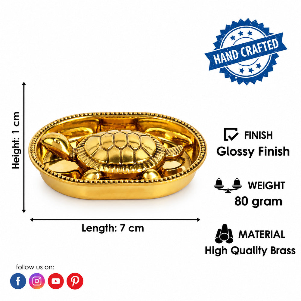 Vastu Feng Shui Brass Turtle For Good Luck (Vastu Kachua/Tortoise)