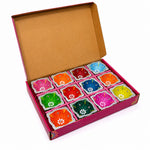 12 Pack Handcrafted Multicolor Diamond Clay Diyas