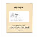 12 Pack Elegant Handcrafted Clay Diyas for Diwali