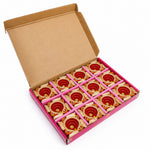 12 Pcs Premium Decorative Maroon Diwali Diyas