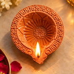 12 Pcs Traditional Clay Diya Set for Diwali Pooja
