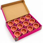 12 Pcs Traditional Clay Diya Set for Diwali Pooja