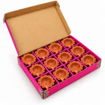 12 Pcs Swastik Design Terracotta Traditional Clay Diyas