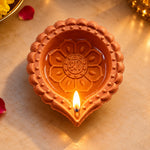 12 Pcs Handcrafted Traditional Natural Earthen Clay Diyas