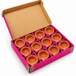 12 Pcs Handcrafted Traditional Natural Earthen Clay Diyas
