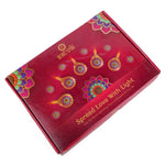 12 Pack Designer Terracotta Decorative Painted Clay Diyas