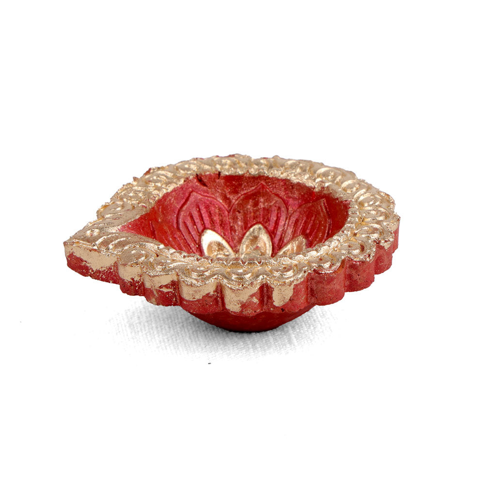 12 Pack Handcrafted Tricolor Earthen Clay Diyas