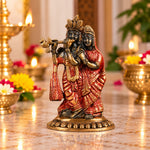 3.1 Inch Brass Radha Krishna Idol