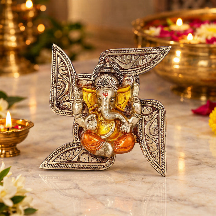 6.9 Inch Eye Catching Pure Brass Ganesh Wall Hanging