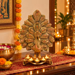 14 Inch Stylish Peacock Panch Diya