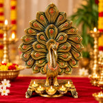 14 Inch Stylish Peacock Panch Diya