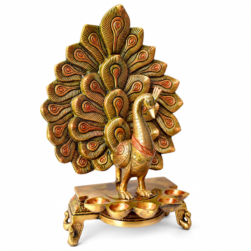 14 Inch Stylish Peacock Panch Diya