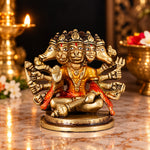 3.5 Inch Stylistic Brass Panchmukhi Hanuman Idol