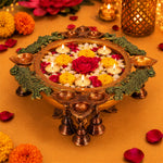 3.5 Inch Brass Designer Floral Urli