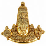 14.5 Inch Brass Tirupati Balaji Maharaj Face Wall Hanging Large