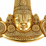 14.5 Inch Brass Tirupati Balaji Maharaj Face Wall Hanging Large