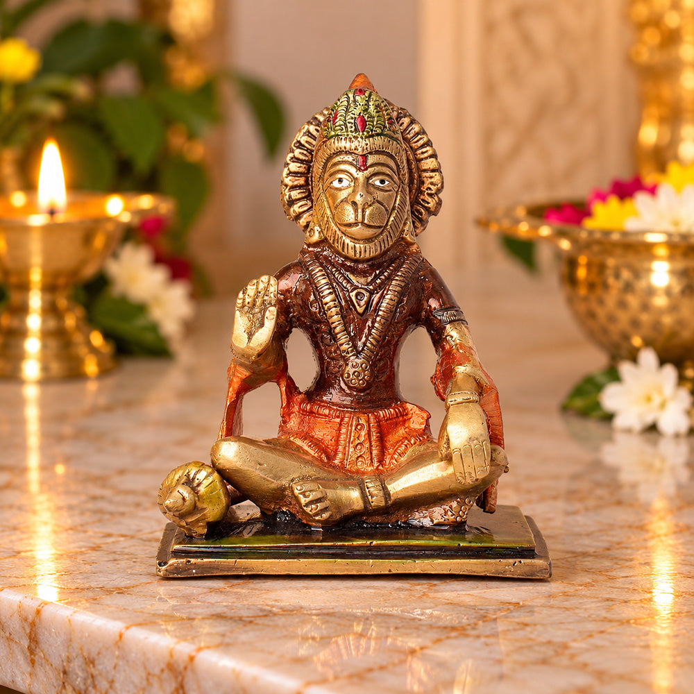 4.3 Inch Brass Hanuman Idol