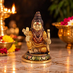 3.2 Inch Brass Ram Lalla Bal Roop Statue in Colored
