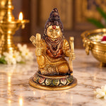 3.2 Inch Brass Ram Lalla Bal Roop Statue in Colored