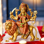 11 Inch Magnificent Sherawali Mata Statue for Home Temple