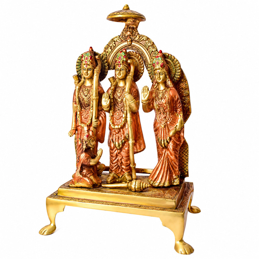 19.4 Inch Exquisite Brass Ram Darbar Idol – Spiritual Home Décor Piece