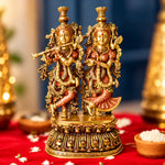 12.2 Inch Stunning Radha Krishna Brass Idol