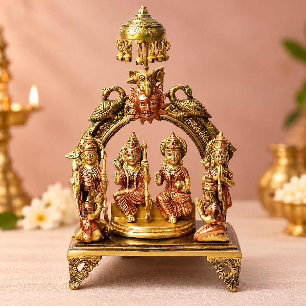 13.5 Inch Brass Ram Panchyat Idol