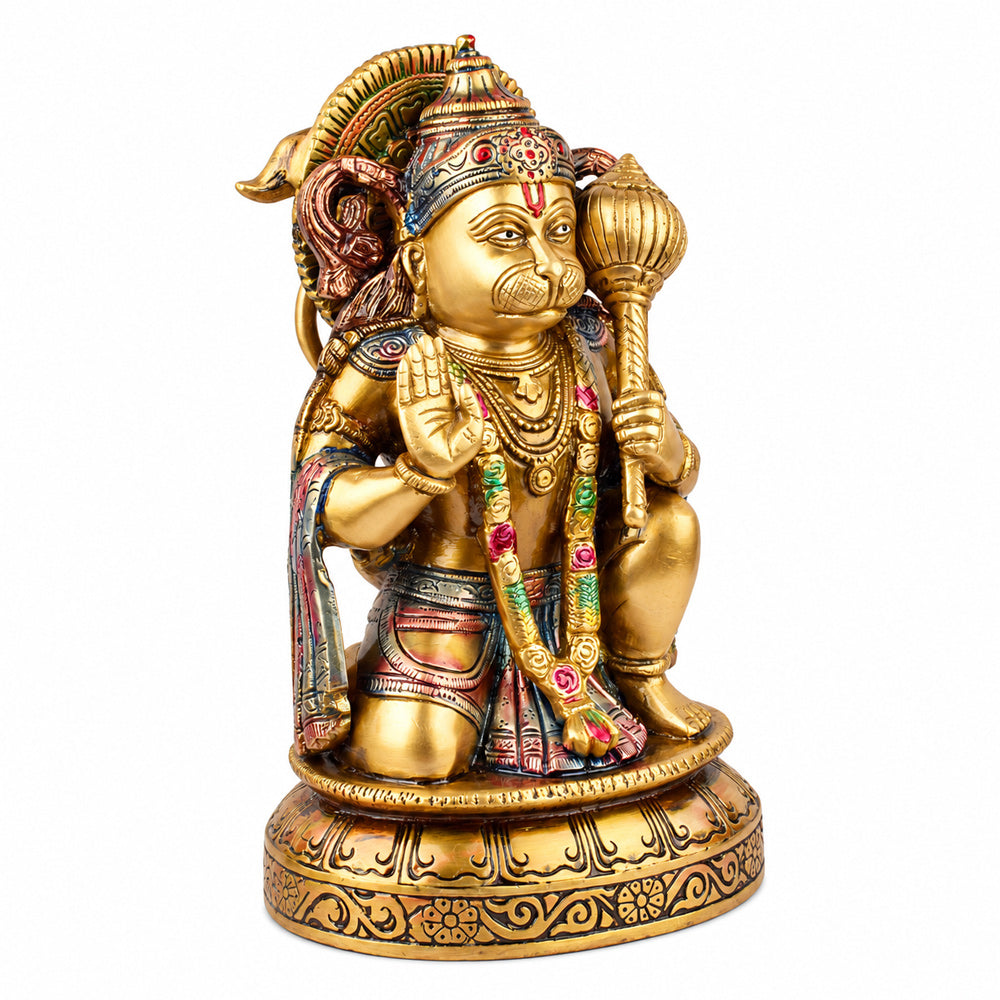 10.6 Inch Brass Hanuman Idol – Protector of Courage and Faith