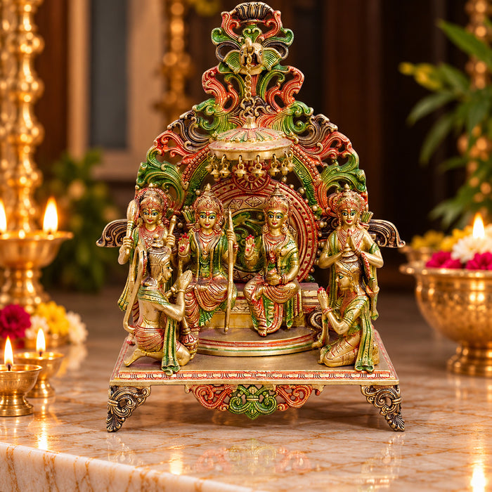 23 Inch Shree Ram Darbar Murti – Ram, Sita, Lakshman, Hanuman Brass Idol