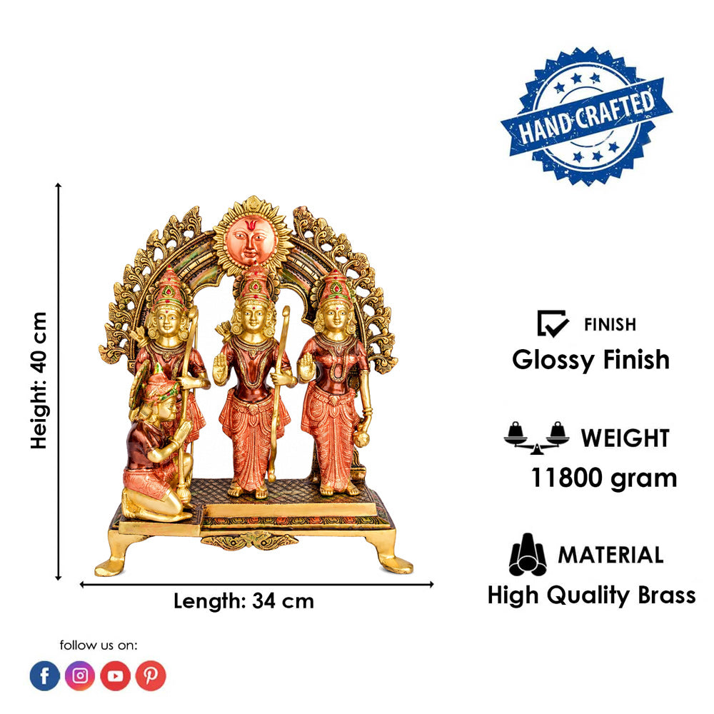 15.7 Inch Graceful Ram Darbar in Brass