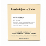 Stone Studded Clay Laxmi Ganesh Idols with Golden Throne