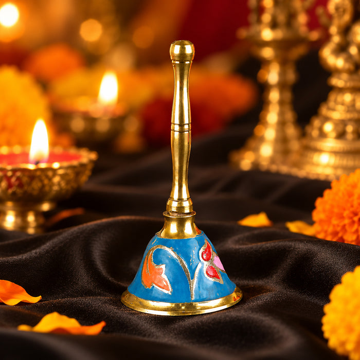 Stunning Floral Brass Pooja Bell/Ghanti
