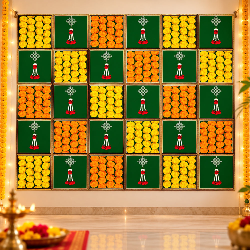 Backdrop Cloth Printed Genda Phool Design