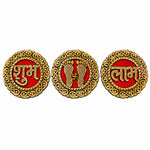 Round Auspicious Shubh Labh & Laxmi Feet Stickers