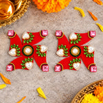 Premium Handcrafted Stone-Studded Swastik Wall Stickers