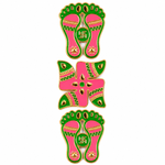 Pink & Green Charan Paduka and Swastik Stickers