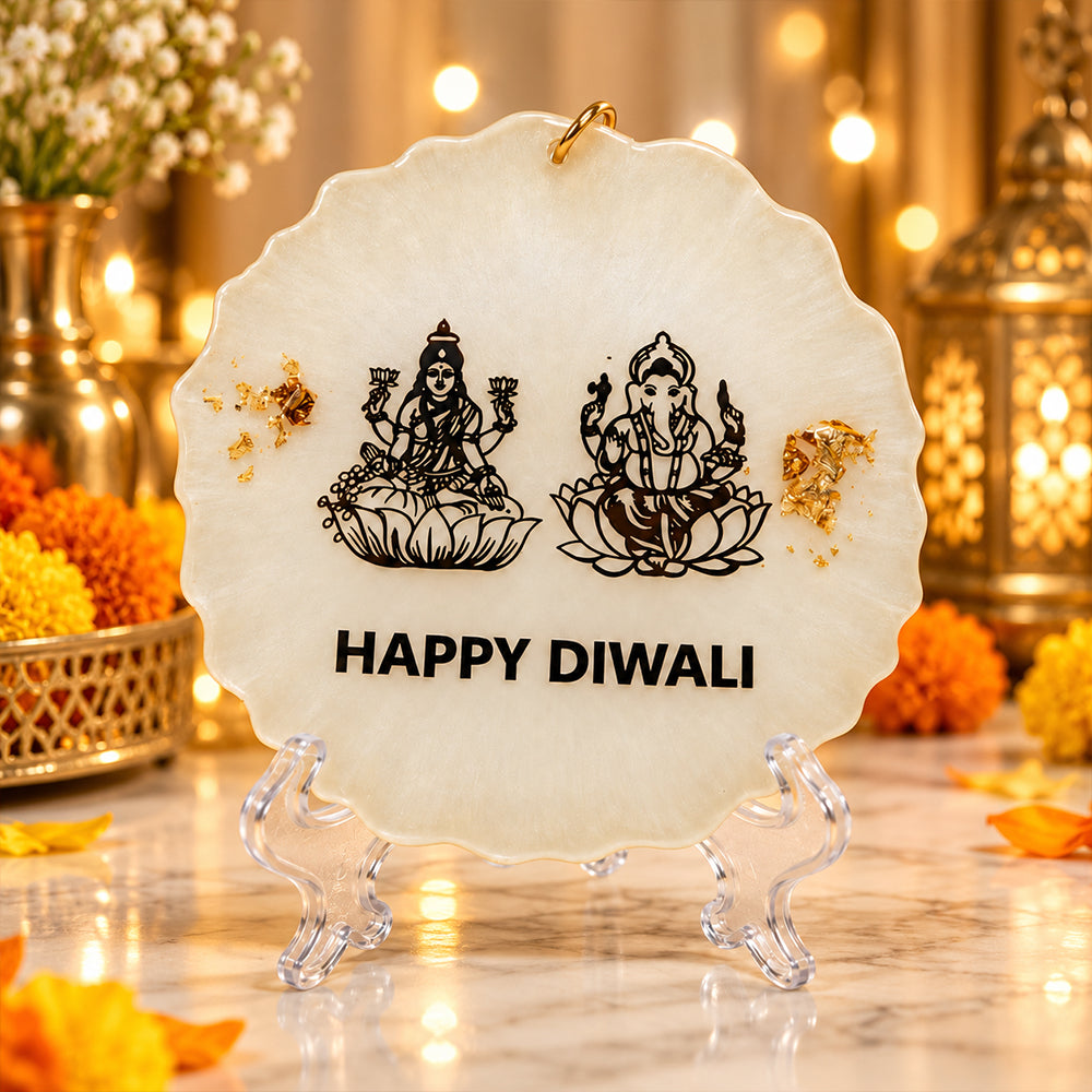 Hanging & Standing Resin Happy Diwali Lakshmi Ganesha Decor