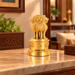 7 Inch Brass Ashoka Pillar Decorative Showpiece for Home & Office