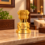 3 Inch Brass Ashoka Pillar – Miniature Indian Art Sculpture for Display