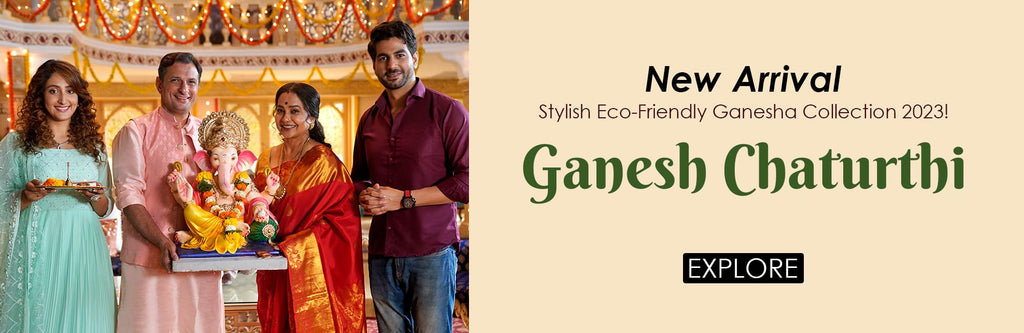 Image of eco-friendly Ganesha idol crafted from Bappa's Tree, showcasing sustainable and nature-friendly celebration of Ganesh Chaturthi