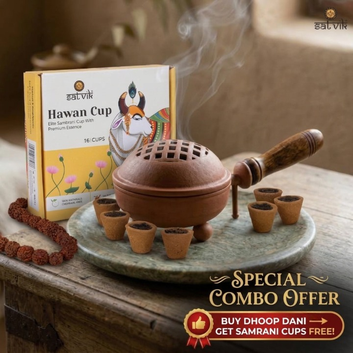 Herbal Hawan Cups with Smokey Dhoop Burner Combo