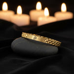 Gold Plated Om Bracelet with premium IGP coating featuring sacred Om symbol – spiritual adjustable bracelet for daily wear and meditation. India’s Largest Pooja Accessories Brand - www.satvikstore.in