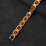 Gold Plated Rudraksha Bracelet with Premium PVD Coating – Spiritual and Stylish Wristwear from Satvikstore.in India’s Largest Pooja Accessories Brand - www.satvikstore.in