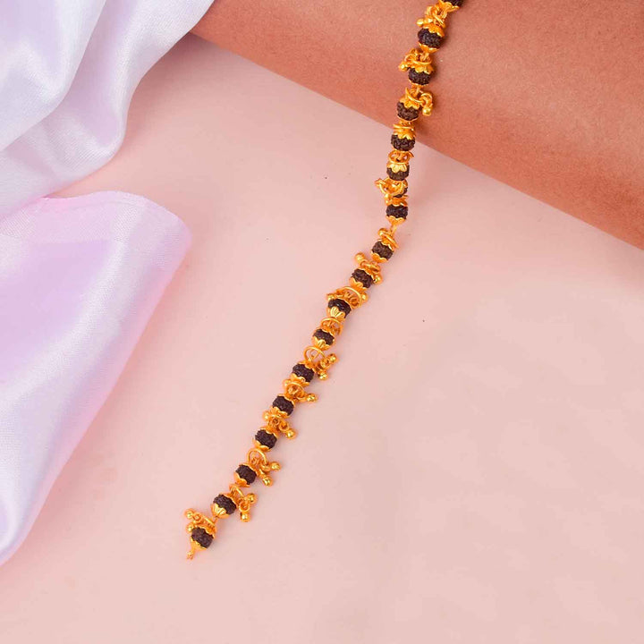 Gold Plated Rudraksha Bracelet for Women with Premium PVD Coating – Elegant and Energized Spiritual Wristwear from Satvikstore.in India’s Largest Pooja Accessories Brand - www.satvikstore.in 