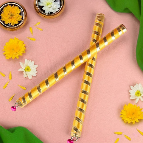 Gold Wrapped Wooden Dandiya for Kids | India’s Largest Pooja Accessories Brand – www.satvikstore.in
