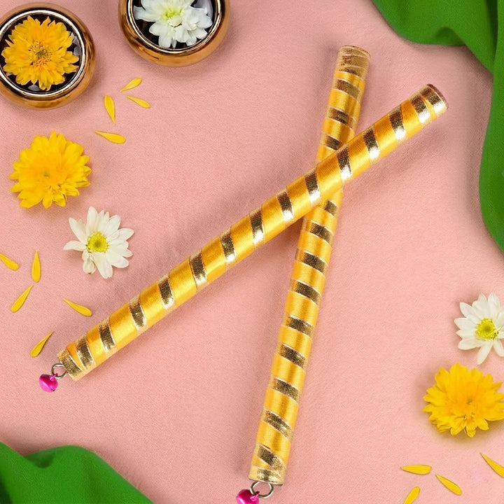 Gold Wrapped Wooden Dandiya for Kids | India’s Largest Pooja Accessories Brand – www.satvikstore.in
