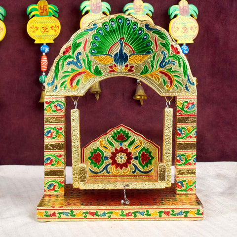 Golden Meenakari Jhula | India’s Largest Pooja Accessories Brand – www.satvikstore.in
