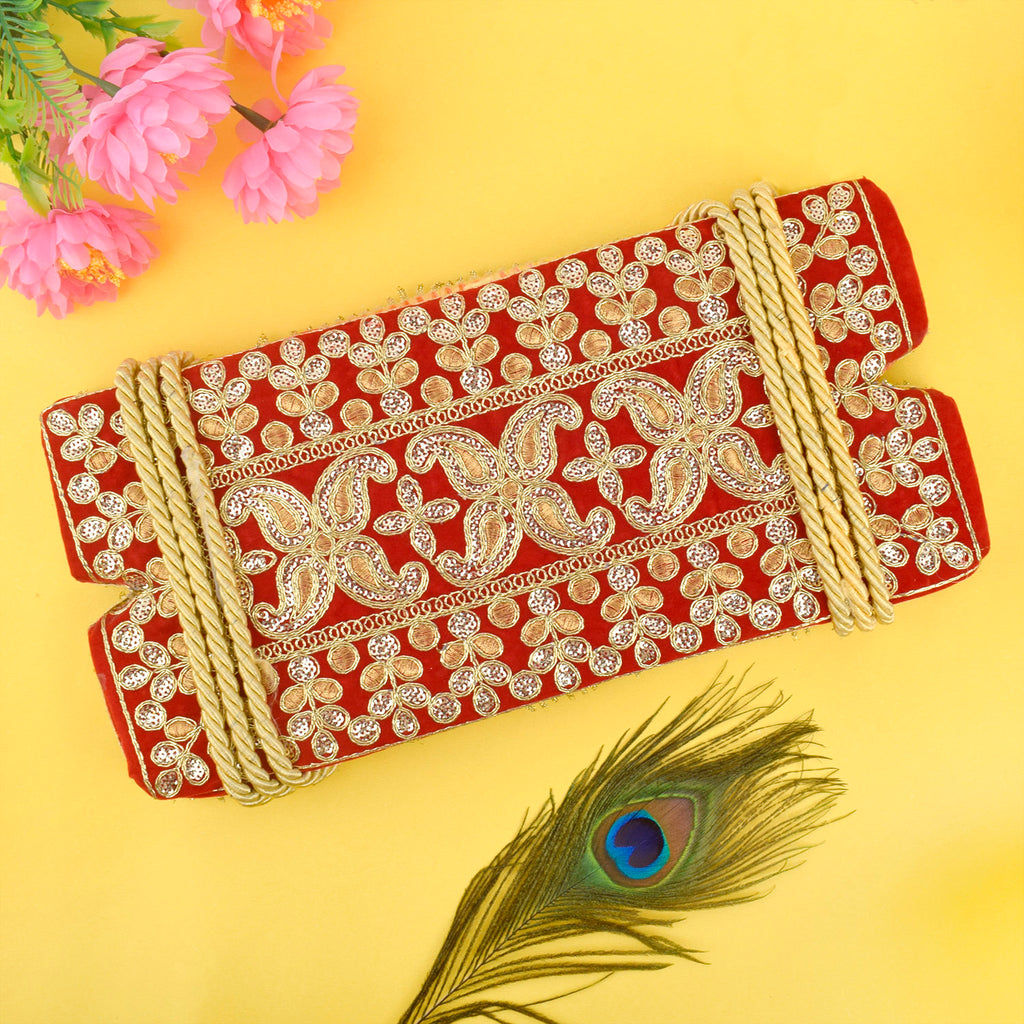 Graceful and stunning Jhula Patri swing is designed for Hariyali Teej, adorned with floral decorations for divine Krishna placement. India’s Largest Pooja Accessories Brand – www.satvikstore.in