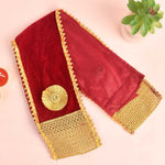 Graceful maroon Patka Dupatta| India’s Largest Pooja Accessories Brand – www.satvikstore.in
