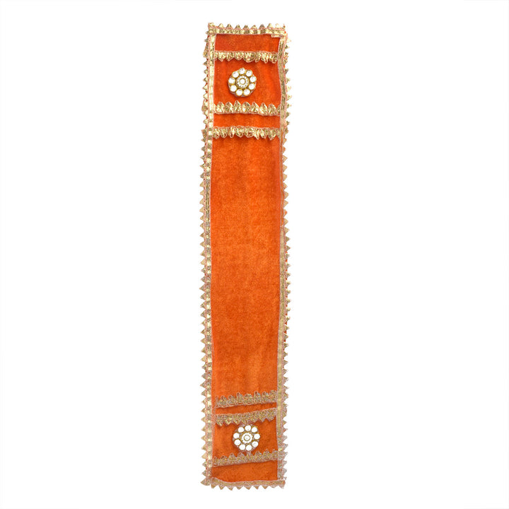 Graceful orange Patka/Duppata/Angvastra for 15, 22, and 32-inch Ganesha idols, adding a vibrant and traditional touch to your Ganpati decorations. India’s Largest Pooja Accessories Brand – www.satvikstore.in